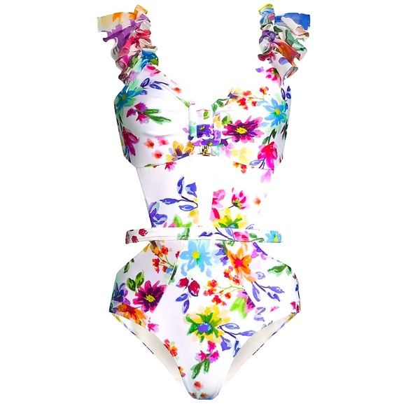 PatBO Other - NWT! ☀️ Designer PatBo Bloom Sweetheart One Piece Swimsuit Size Small. White.